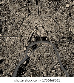 vector map of the city of Moscow, Russia