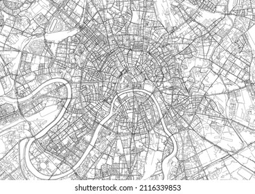 vector map of the city of Moscow, Russia