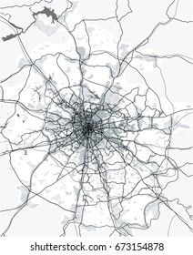 vector map of the city of Moscow, Russia