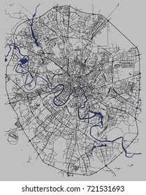 vector map of the city of Moscow, Russia
