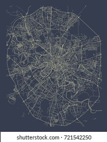 vector map of the city of Moscow, Russia