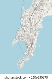 vector map of the city of Mumbai, Indian state of Maharashtra