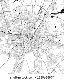 vector map of the city of Munich, Bavaria, Germany