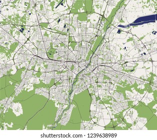 vector map of the city of Munich, Bavaria, Germany