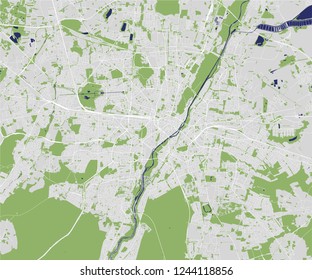 vector map of the city of Munich, Bavaria, Germany