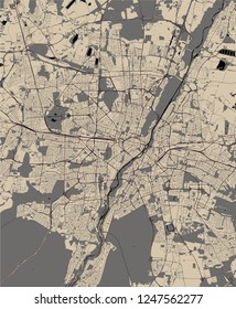 vector map of the city of Munich, Bavaria, Germany