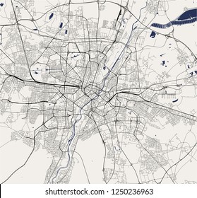 vector map of the city of Munich, Bavaria, Germany