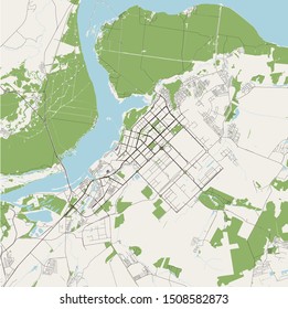 vector map of the city of Naberezhnye Chelny, Russia