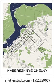 vector map of the city of Naberezhnye Chelny, Russia