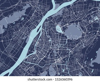 vector map of the city of Nanking, China