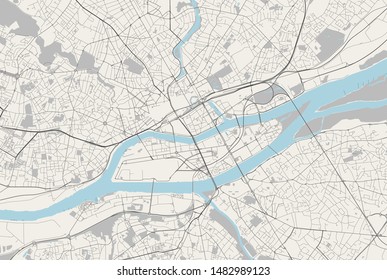 vector map of the city of Nantes, France