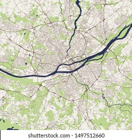 vector map of the city of Nantes, France