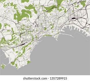 vector map of the city of Naples, Campania, Italy