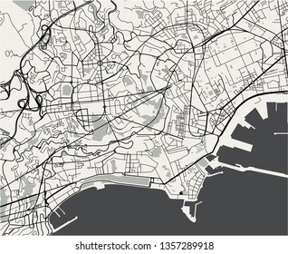 vector map of the city of Naples, Campania, Italy