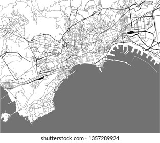 vector map of the city of Naples, Campania, Italy