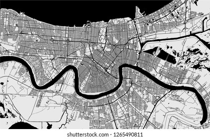 vector map of the city of New Orleans, Louisiana, USA