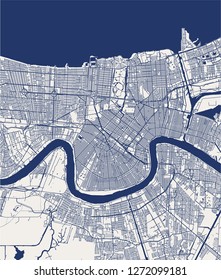 vector map of the city of New Orleans, Louisiana, USA