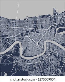 vector map of the city of New Orleans, Louisiana, USA