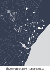 Vector Map Of The City Of Newcastle, Newry, Mourne And Down District Council, County Down, Northern Ireland, UK