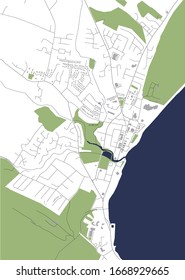 Vector Map Of The City Of Newcastle, Newry, Mourne And Down District Council, County Down, Northern Ireland, UK