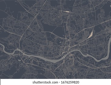 Vector Map Of The City Of Newcastle Upon Tyne, Tyne And Wear, North East England, England, UK