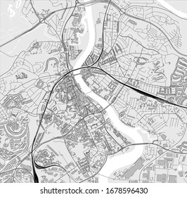 vector map of the city of Newport, Gwent, Wales, UK