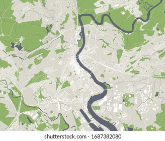 vector map of the city of Newport, Gwent, Wales, UK