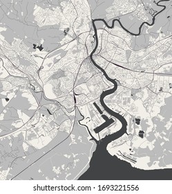 vector map of the city of Newport, Gwent, Wales, UK