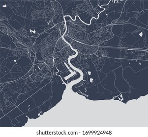 vector map of the city of Newport, Gwent, Wales, UK