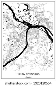 vector map of the city of Nizhny Novgorod, Russia