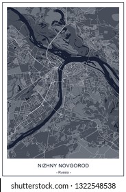 vector map of the city of Nizhny Novgorod, Russia