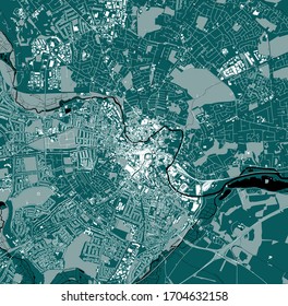 vector map of the city of Norwich, Norfolk, East of England, England, UK