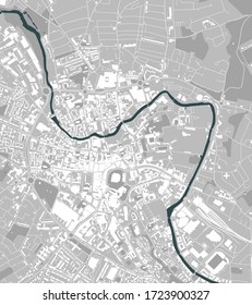 vector map of the city of Norwich, Norfolk, East of England, England, UK