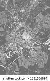 vector map of the city of Nottingham, Nottinghamshire, East Midlands, England, UK