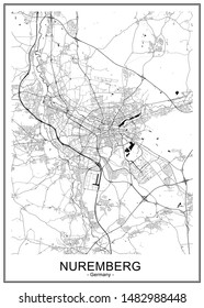 vector map of the city of Nuremberg, Germany