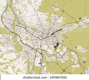 vector map of the city of Nuremberg, Germany