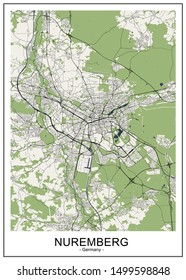 vector map of the city of Nuremberg, Germany