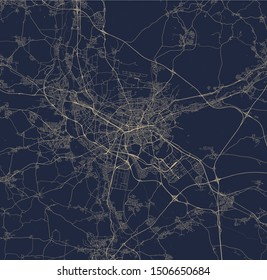 vector map of the city of Nuremberg, Germany