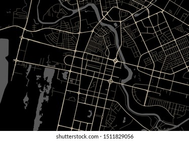 vector map of the city of Nur-Sultan, Kazakhstan