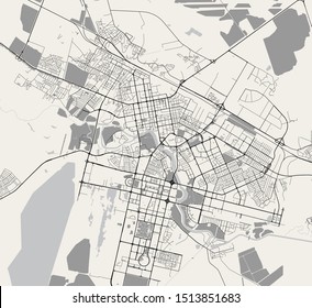 vector map of the city of Nur-Sultan, Kazakhstan