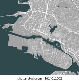 vector map of the city of Oakland, California, United States America