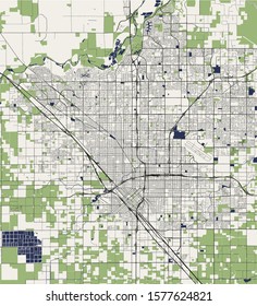 vector map of the city of, Fresno, California, United States America