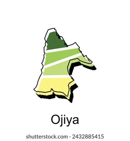 Vector map city of Ojiya colorful design, suitable for your company