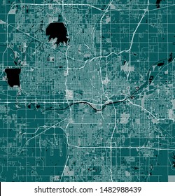 vector map of the city of Oklahoma, Oklahoma City, USA