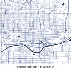 vector map of the city of Oklahoma, Oklahoma City, USA