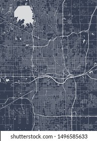 vector map of the city of Oklahoma, Oklahoma City, USA