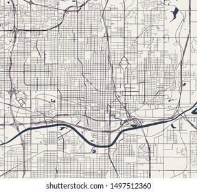 vector map of the city of Oklahoma, Oklahoma City, USA