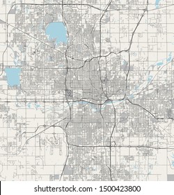 vector map of the city of Oklahoma, Oklahoma City, USA