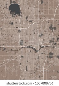 vector map of the city of Oklahoma, Oklahoma City, USA