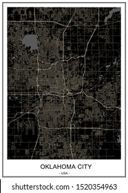 vector map of the city of Oklahoma, Oklahoma City, USA